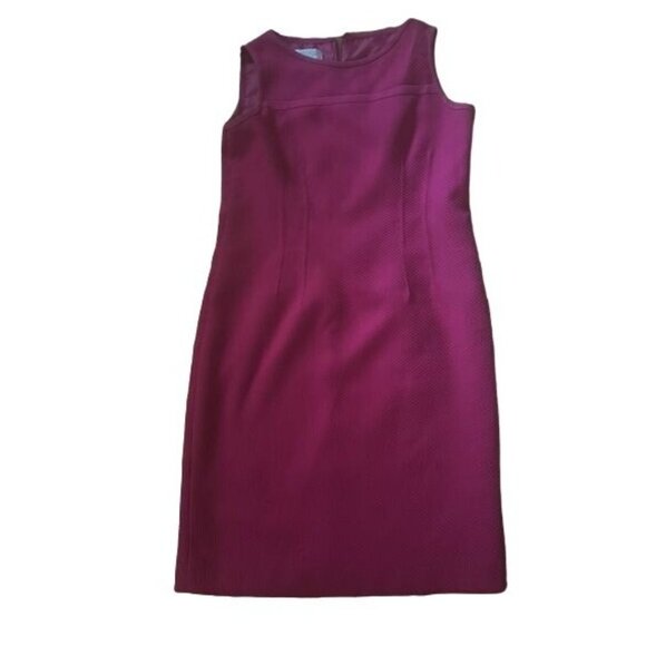 Kasper Women's Sleeveless Sheath Dress Size 8 Hot Pink Textured Fabric Zipper Ba - Picture 1 of 5